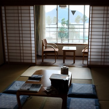 Okunoshima, Chambre de l'hôtel Kyukamura