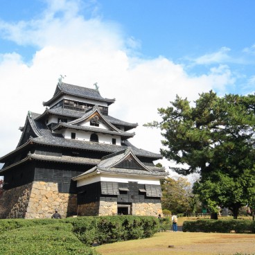 Matsue (Shimane), vue sur le donjon authentique du château