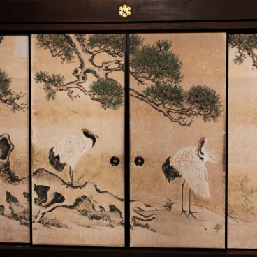 Myozen-ji (Shirakawa-go), portes fusuma peintes dans le style Nihonga