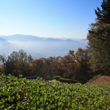 Château de Bitchu Matsuyama, vue panoramique sur les alentours du château