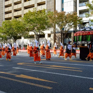 Jidai Matsuri (Kyoto), procession de l'époque de Muromachi avec danseuses Furyu Odori