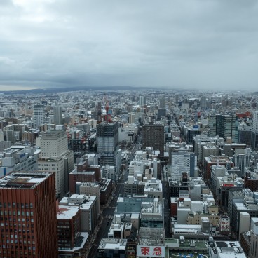 JR Tower T38 à Sapporo, Vue sur les montagnes et la ville en hiver