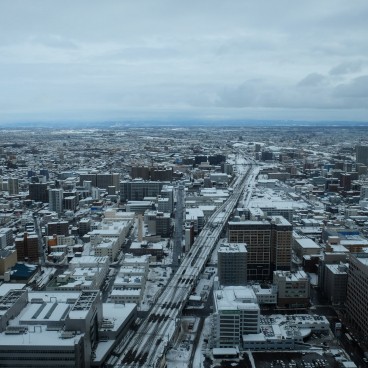 JR Tower T38 à Sapporo, Vue sur les montagnes et la ville en hiver 2