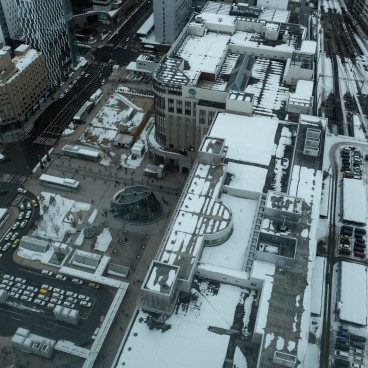 JR Tower T38 à Sapporo, Gare de Sapporo depuis l'observatoire