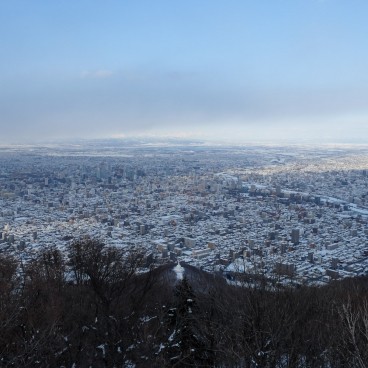 Mont Moiwa, Vue panoramique sur Sapporo en hiver