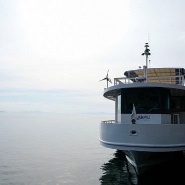 Chikubushima (Lac Biwa), Vue sur le lac et le bateau de croisière