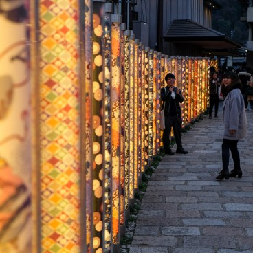 Forêt de kimono (Arashiyama Randen) à la tombée de la nuit 2