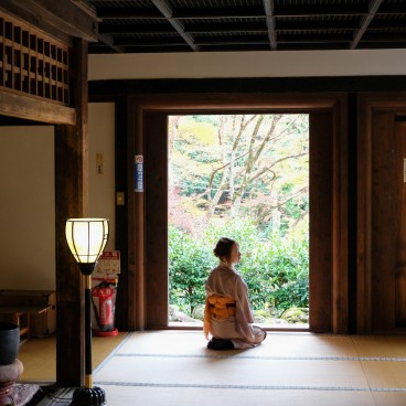 Otagi Nenbutsu-ji (Kyoto), intérieur d'un pavillon