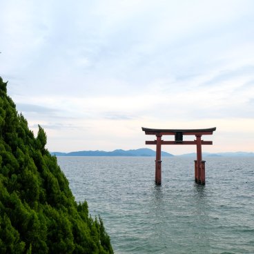Shirahige-jnja (Takashima, Shiga), Torii flottant sur lac Biwa 