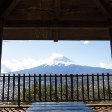 Arakurayama Sengen, Vue du Mont Fuji depuis la Pagode Chureito
