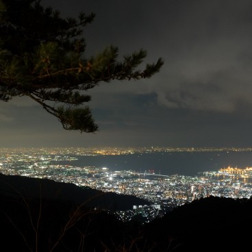 Mont Rokko, panorama nocturne sur le port de Kobe 3