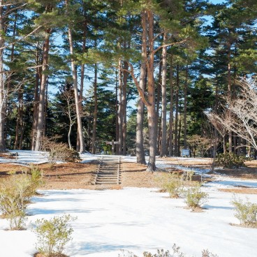 Falaises de Kitayamazaki (Tohoku), Marches du sentier de randonnée en hiver