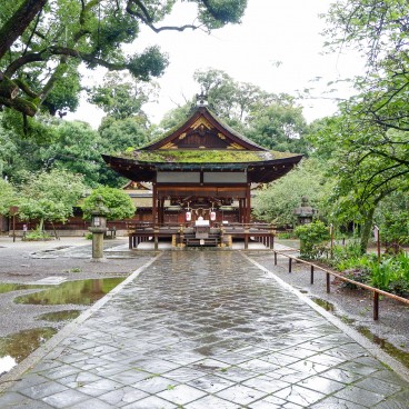 Pavillon Haiden du Hirano-jinja avant sa destruction (juillet 2018) 2