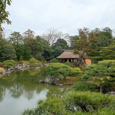 Vue depuis le Gepparo à la villa Katsura de Kyoto