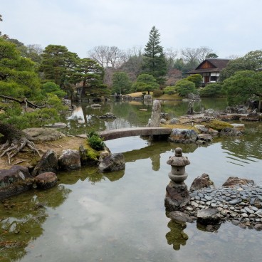 Jardin et plan d'eau à la villa Katsura