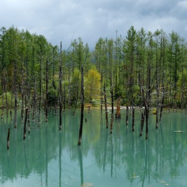 Biei (Hokkaido), Lac Aoi-ike aux eaux bleues 5