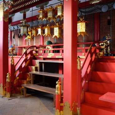 Sanctuaire Iwashimizu Hachiman-gu, détails architecturaux