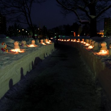 Illuminations nocturnes du festival d'hiver d'Asahikawa 3