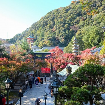 Vue depuis Bishamon-do sur le mont Shigi (Nara)