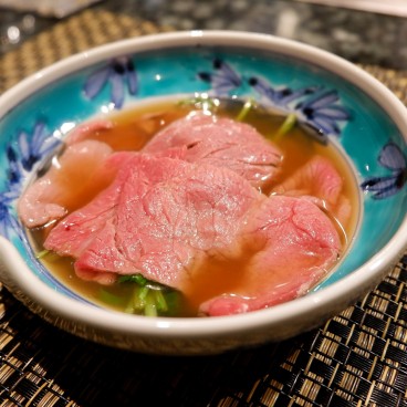 Restaurant Matsukiya (Otsu), bœuf d'Omi en fondue 