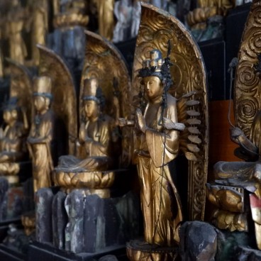 Intérieur du pavillon Ukimido du Mangetsu-ji à Otsu 3