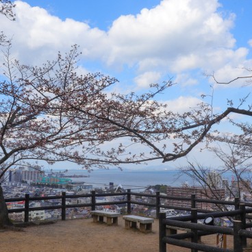 Otsu (Shiga), vue sur le lac Biwa depuis l'observatoire du Mii-dera 
