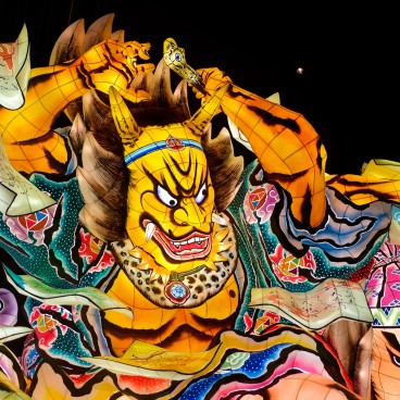 Maison Nebuta Warasse (Aomori), char du Nebuta Matsuri exposé