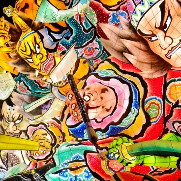 Aomori, char du Nebuta Matsuri exposé au musée Maison Nebuta Warasse