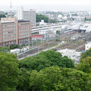 Gare JR Odawara, vue depuis le dernier étage du château de la ville