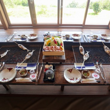 Grillades au restaurant Tsubaki Chaya sur Fukue-jima (îles Goto - Nagasaki)