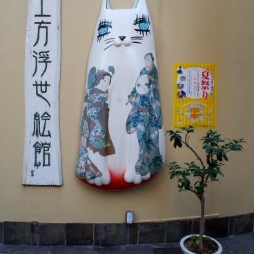 Entrée du musée de l'ukiyo-e Kamigata à Hozenji Yokocho, Osaka