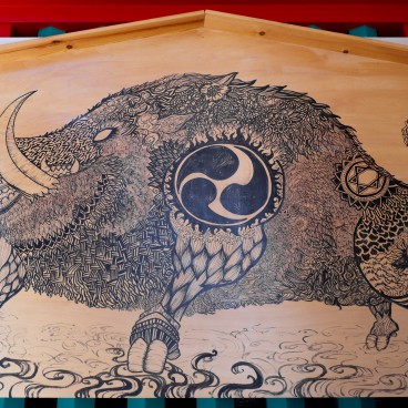 Tomioka Hachiman-gu, Décoration pour l'année du sanglier (2019)