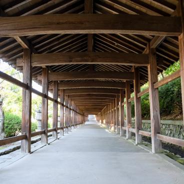 Kibitsu-jinja, passage couvert sur 360 mètres du sanctuaire