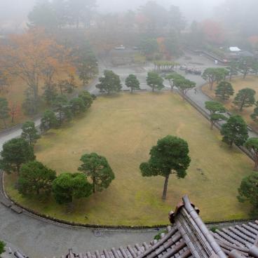 Aizu-Wakamatsu, château de Tsuruga, vue sur le parc depuis l'observatoire du donjon