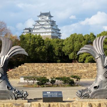 Himeji (Hyogo), vue sur le donjon du château authentique