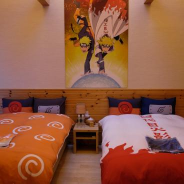Hôtel Grand Chariot (Awaji), chambre Naruto Hokage Villa, lits à l'occidentale