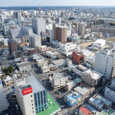 Art Tower Mito, vue sur la ville depuis l'observatoire