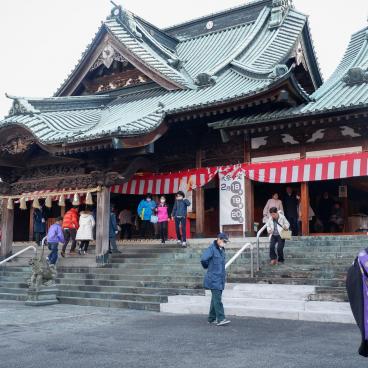 Myoho-ji (Fuji City), pavillon principal pendant le festival Bishamonten Taisai