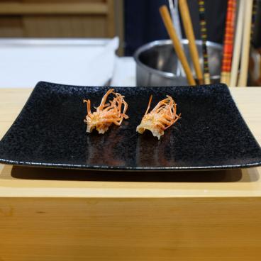 Tempura Tobari, tempura de carcasse de crustacé 