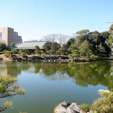 Kiyosumi Teien, vue sur l'étang Sensui et la végétation en hiver 2