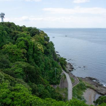 Yokosuka, parc Kannonzaki, vue en hauteur sur la baie de Tokyo