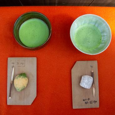 Josho-ji (Kyoto), thé matcha et pâtisseries japonaises wagashi