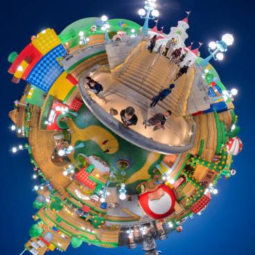 Super Nintendo World (USJ, Osaka), vue de nuit à 360° du parc