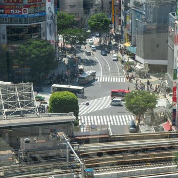 Hikarie (Shibuya), vue sur le carrefour de Shibuya
