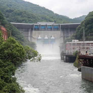 Barrage d'Amagase (Uji), vue sur l'ouvrage