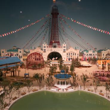Musée Konjakukan (Osaka Museum of Housing and Living), diorama de Shinsekai en 1912 avec Luna Park et la tour Tsutenkaku