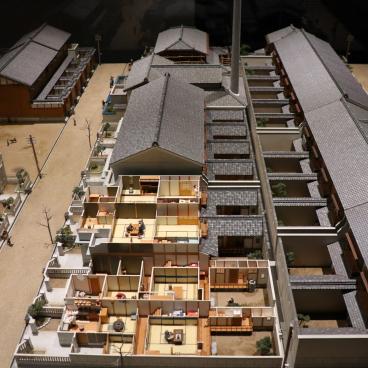 Musée Konjakukan (Osaka Museum of Housing and Living), diorama d'un ancien quartier résidentiel