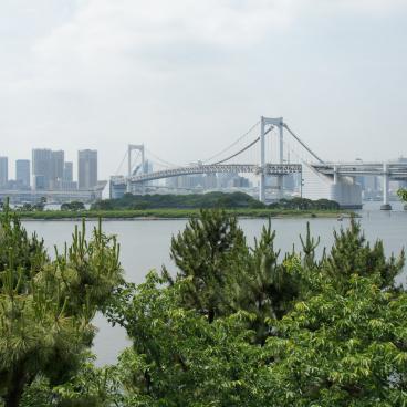 Pont Rainbow Bridge (Tokyo), vue depuis Odaiba 2