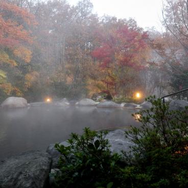 Miyama Sanso (Kurokawa Onsen), bain chaud en plein air Rotenburo