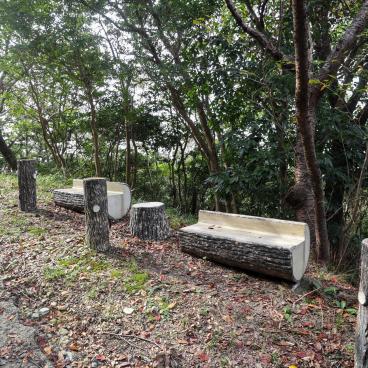 Takozushiyama (Wakayama), bancs le long du sentier de randonnée